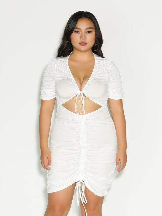 Cut Out Ruched Dress