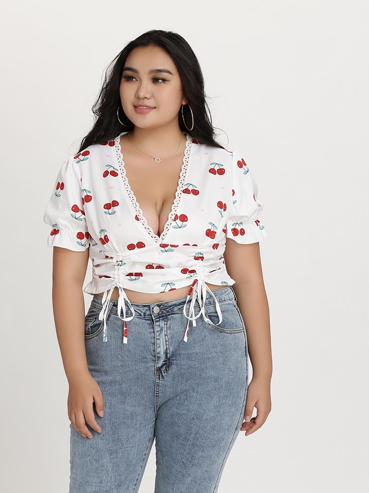 Drawstring Cherry Top