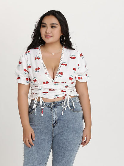 Drawstring Cherry Top