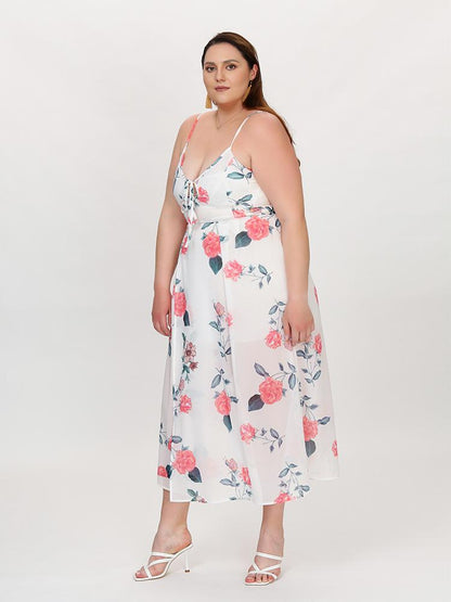 Split Hem Floral Dress