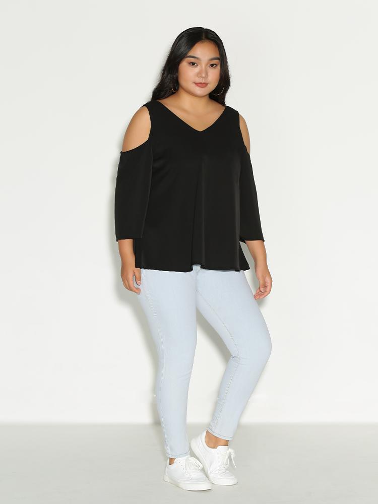 Cold Shoulder Satin Top