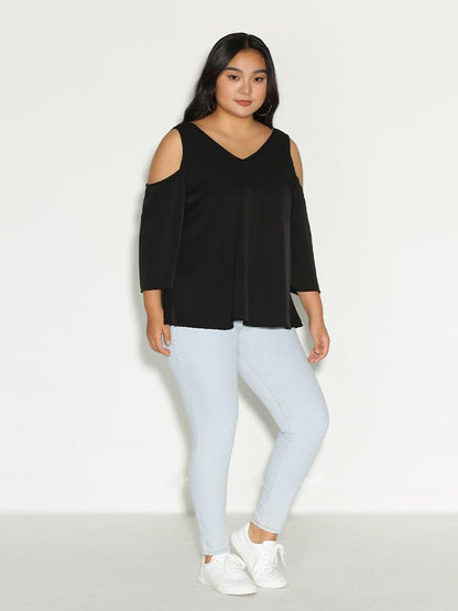Cold Shoulder Satin Top