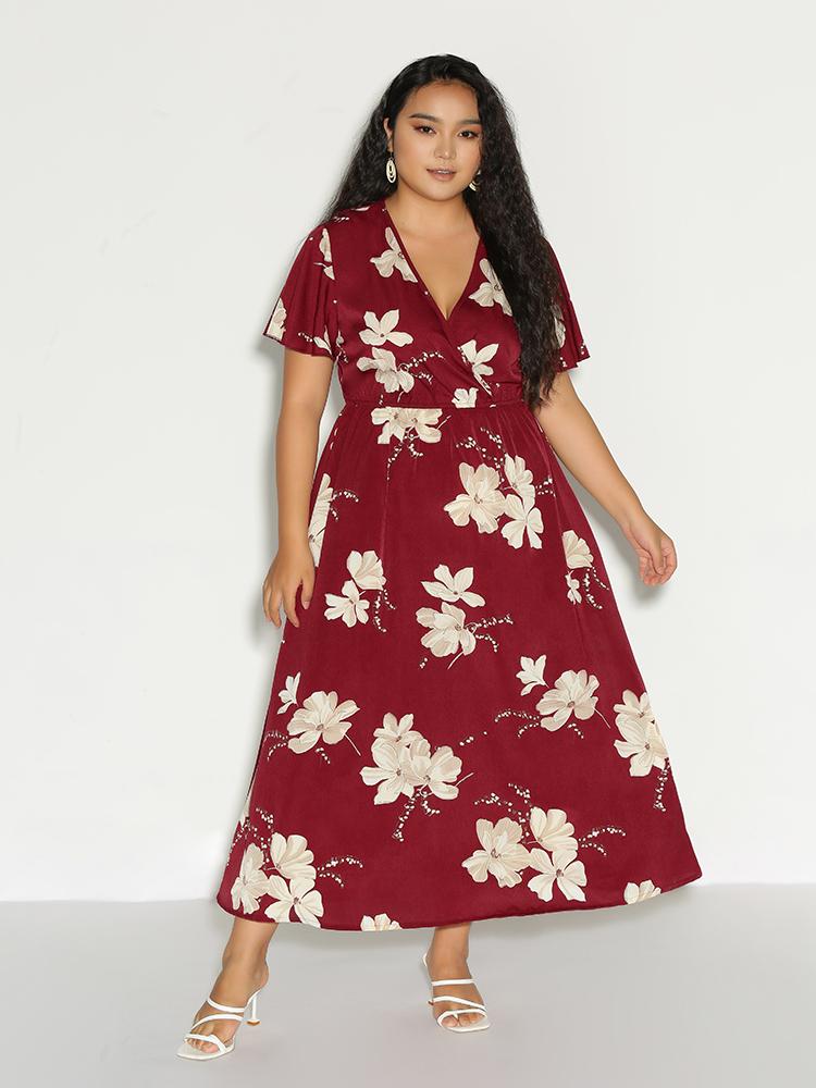 Floral Elastic Waist Dress