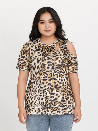 Cold Shoulder Cut Out T-Shirt