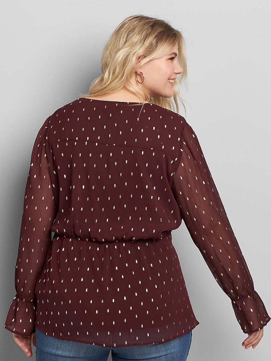 Gold Leaf Chiffon Blouse