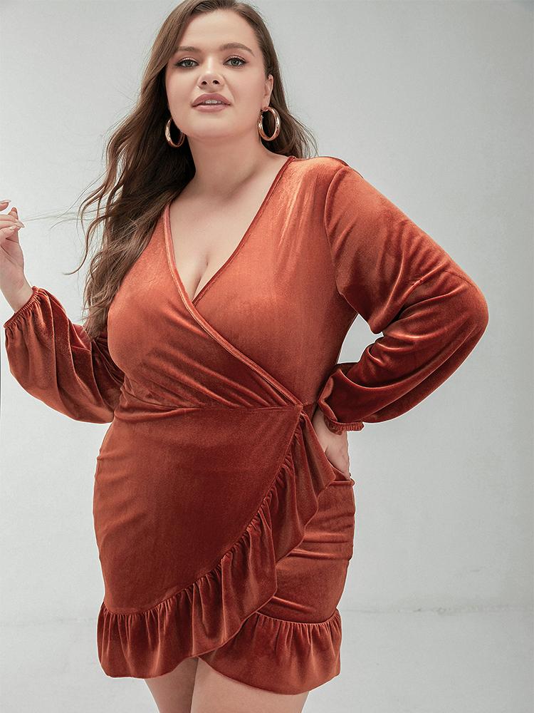 Solid Ruffled Hem Dress