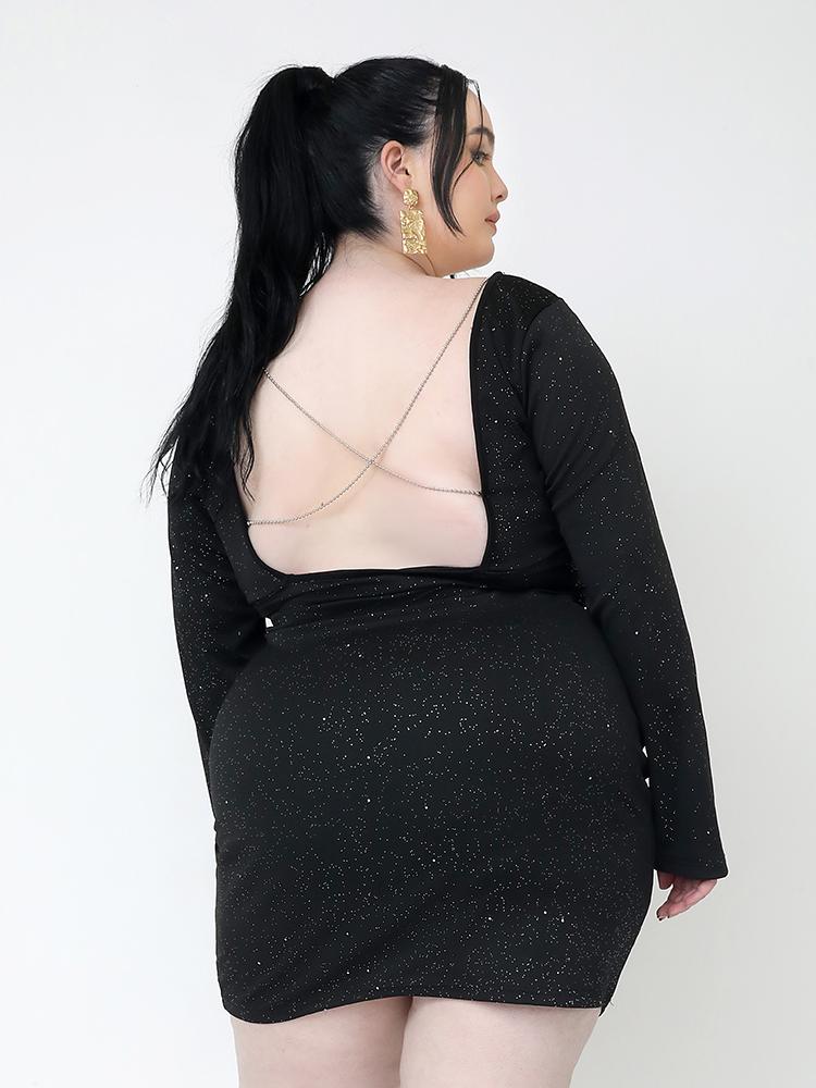 Backless Solid Sexy Bodycon Dress