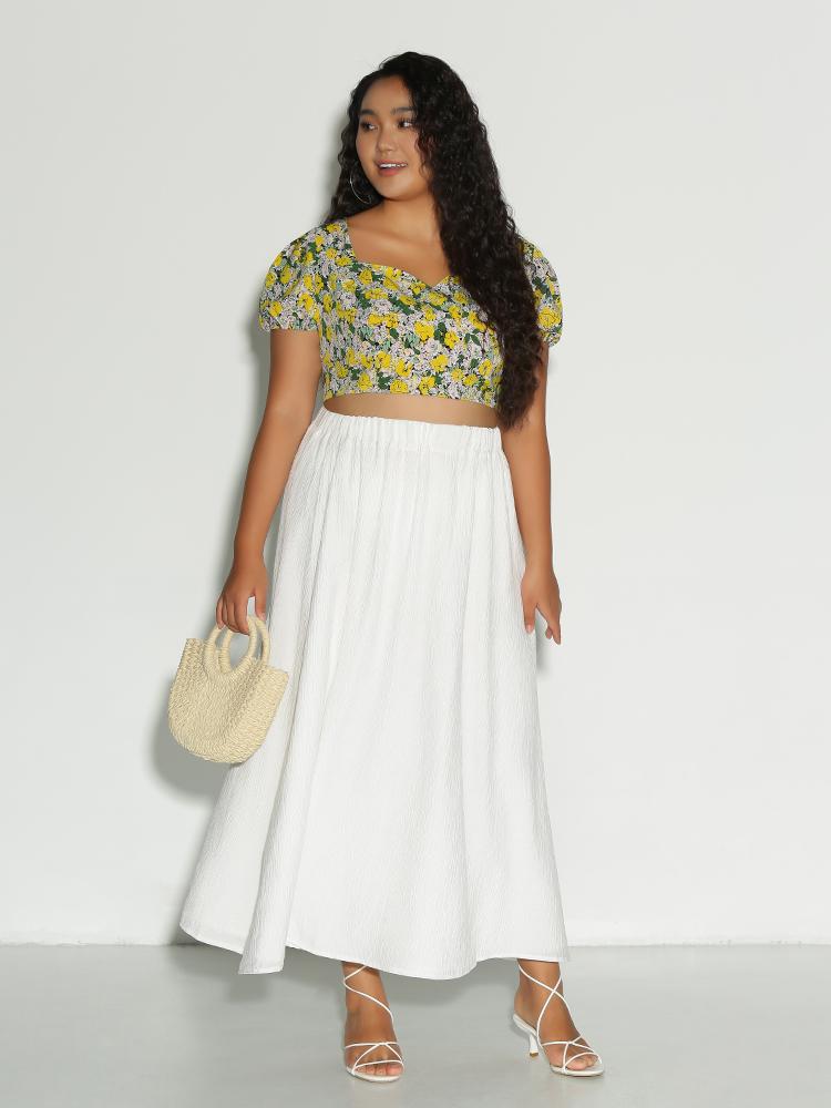 Ditsy Floral Back Bowknot Top