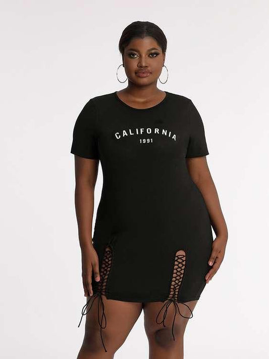 Asymmetrical Knotted Hem Dress