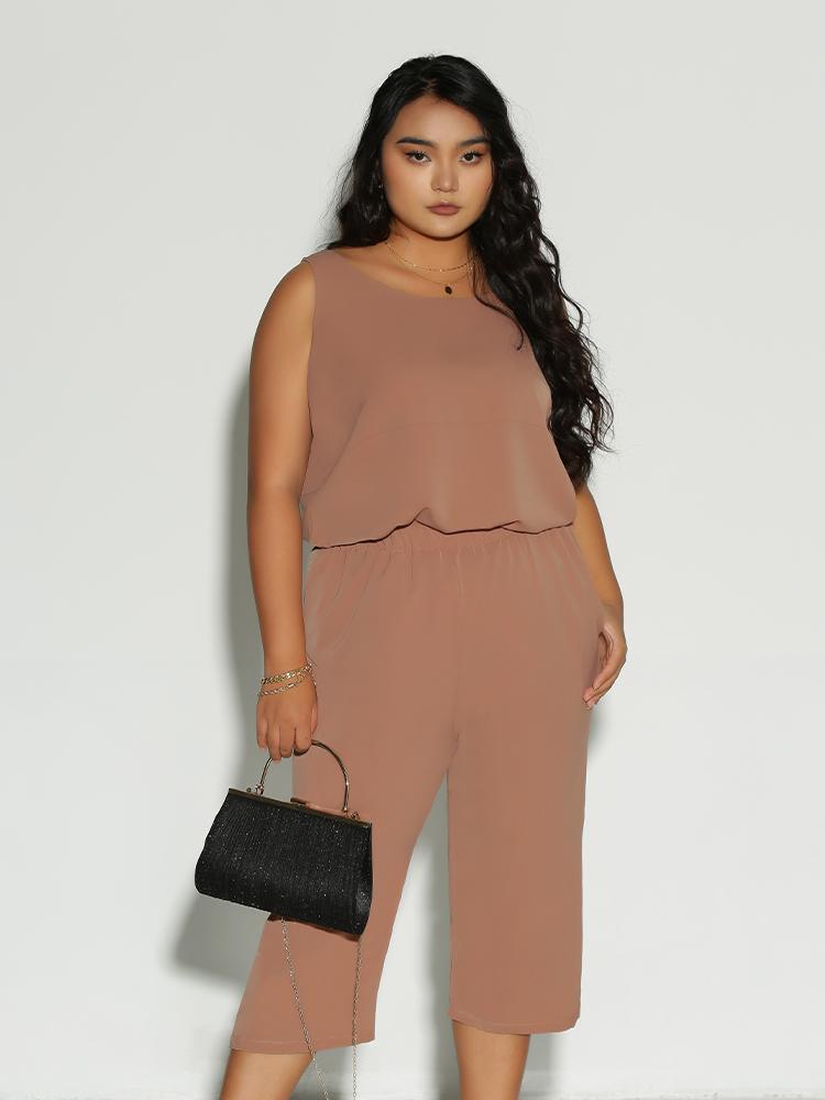 Sleeveless Elastic Waist Loungewear