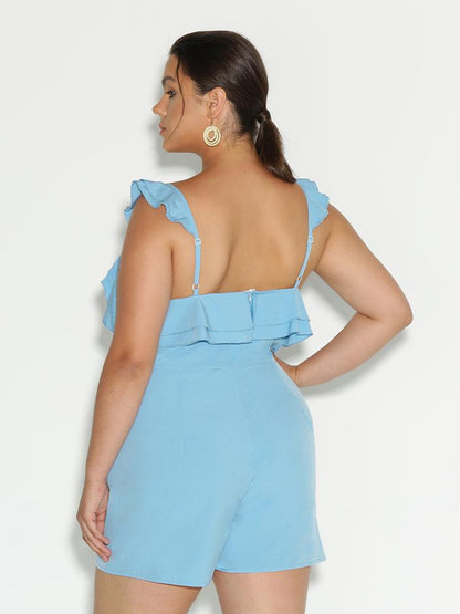 Ruffle Backless Romper