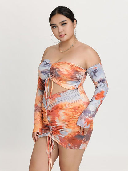 Tie Dye Ruched Dress