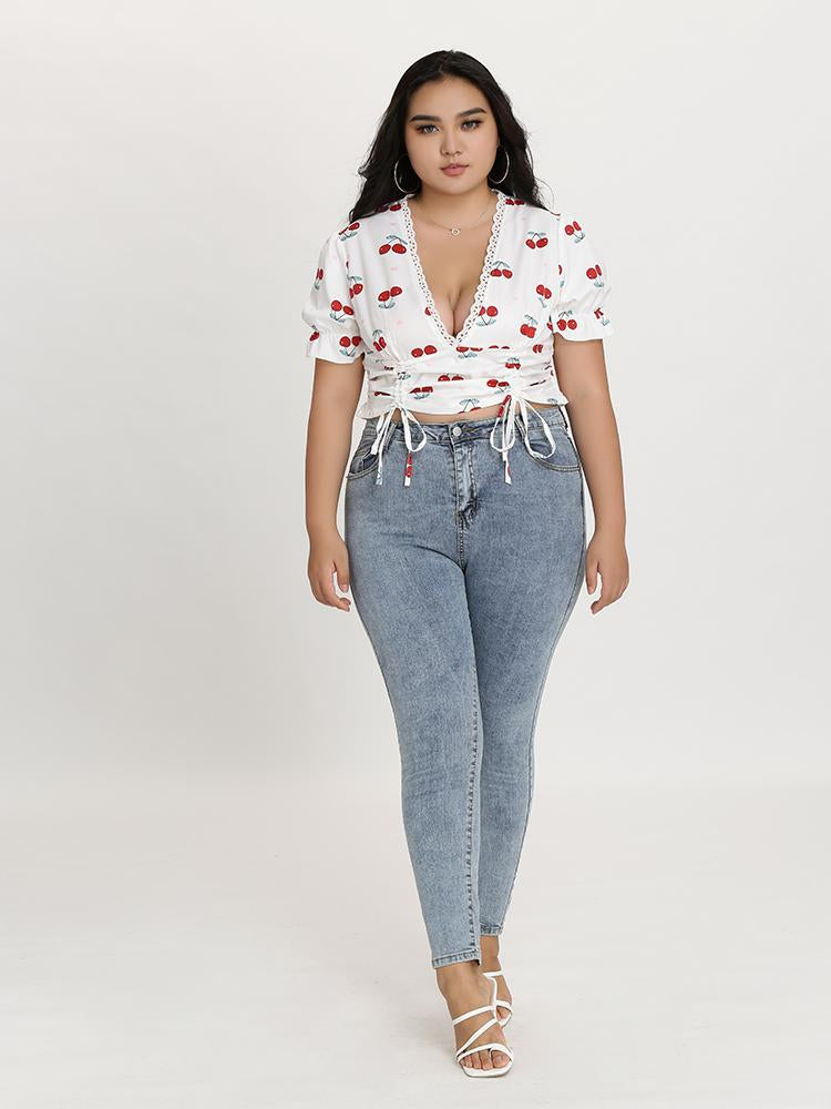 Drawstring Cherry Top