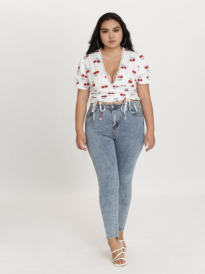 Drawstring Cherry Top