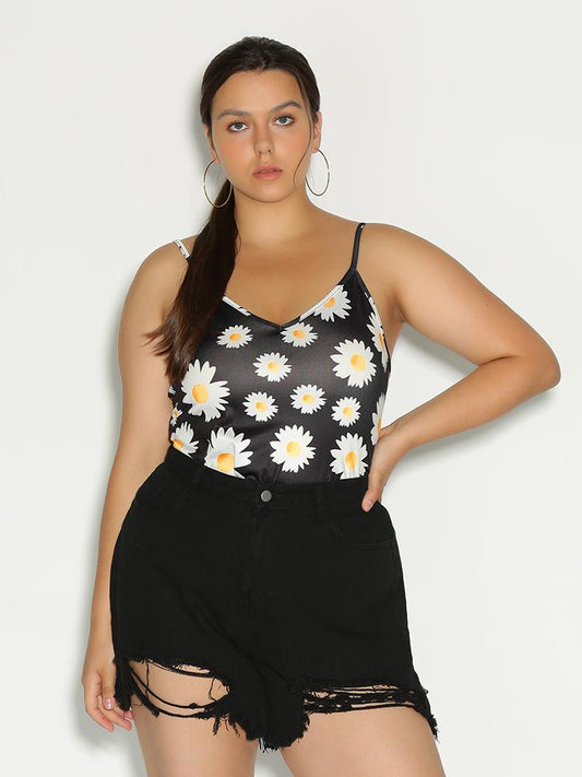 Daisy Print Backless Cami