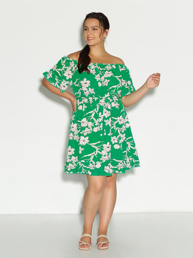 Floral Ruffle Hem Dress