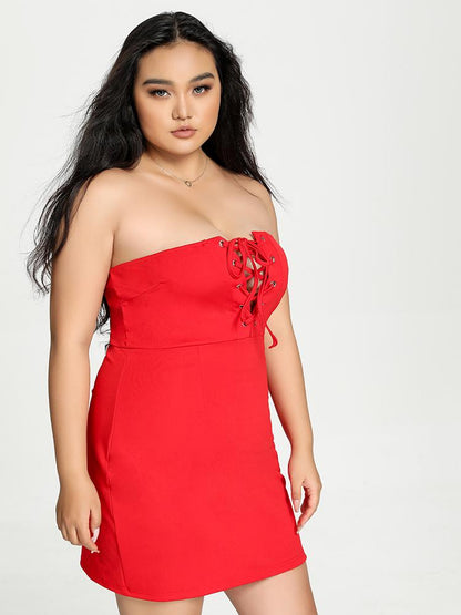 Knotted Bust Solid Dress