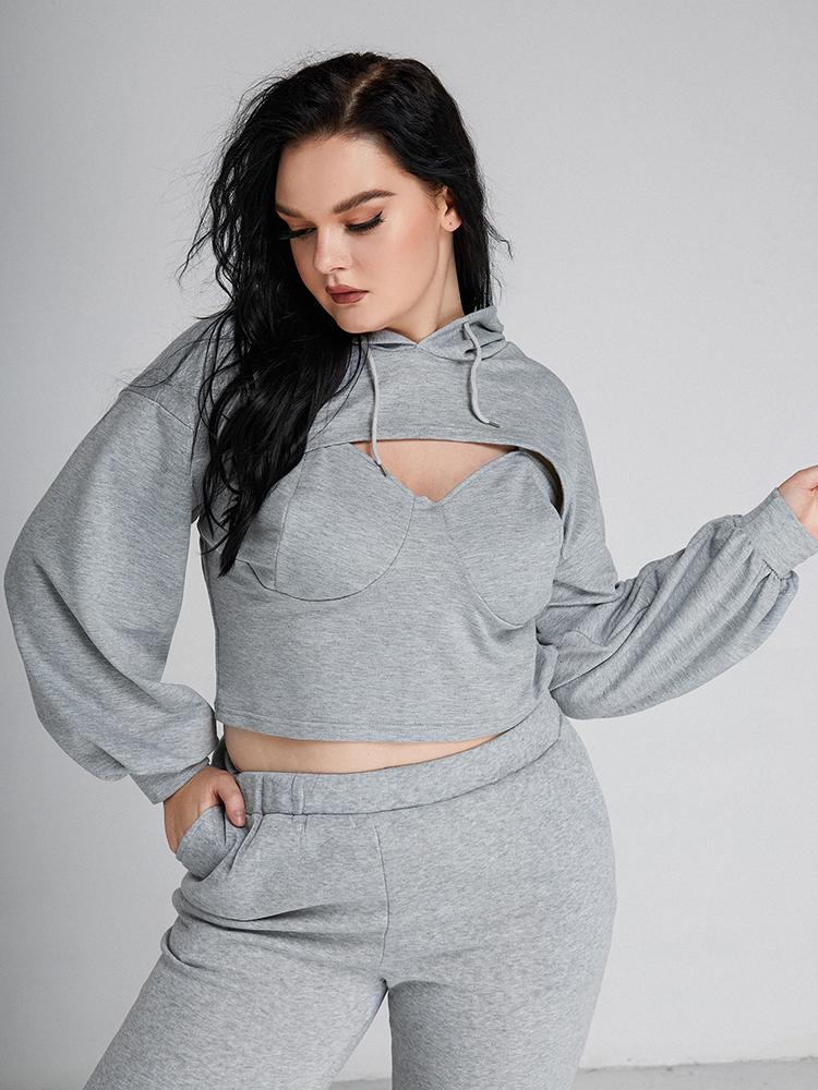 Chic Cut Out Crop Hoodie
