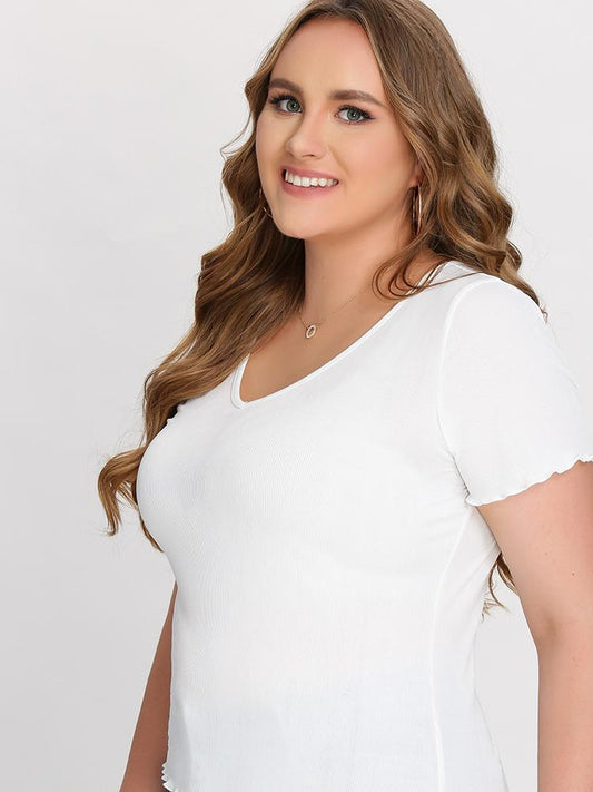 Basic Frill Trim T-shirt