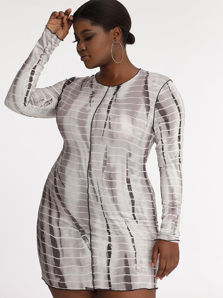 Mural Hem Printed Dress