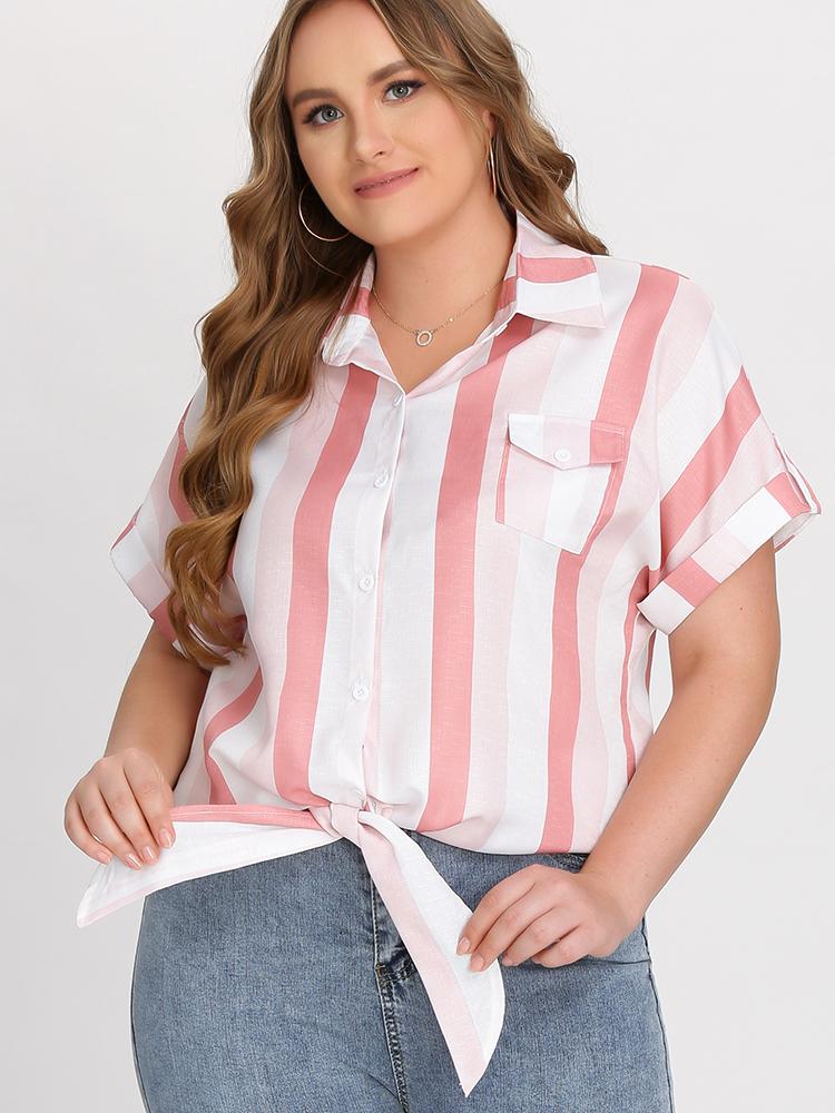Stripe Knot Pocket Shirt