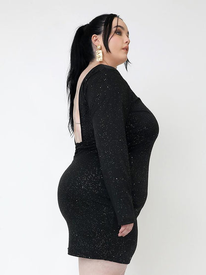 Backless Solid Sexy Bodycon Dress