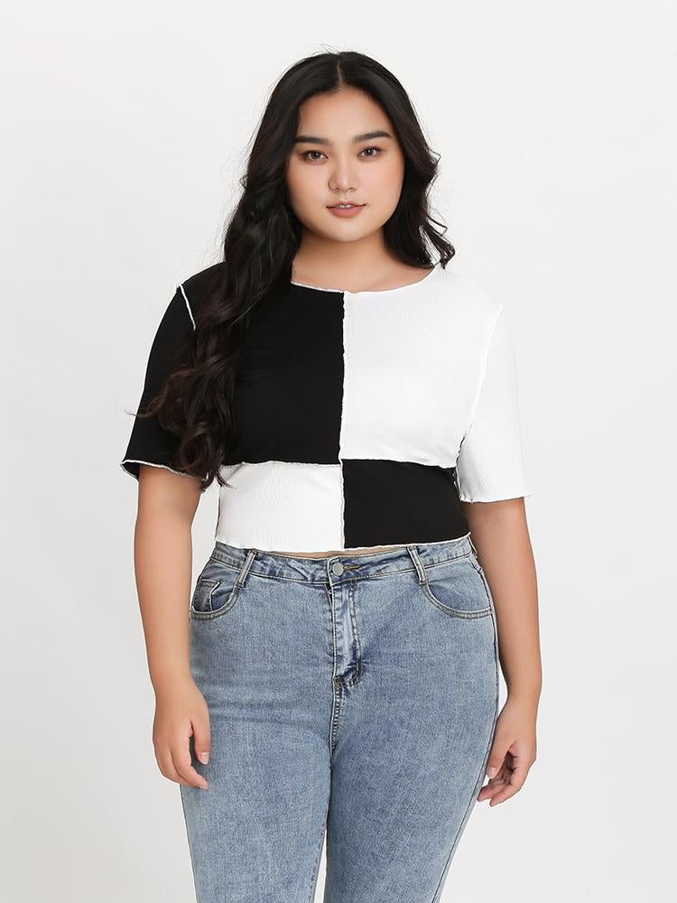 Contrast Black White T-Shirt