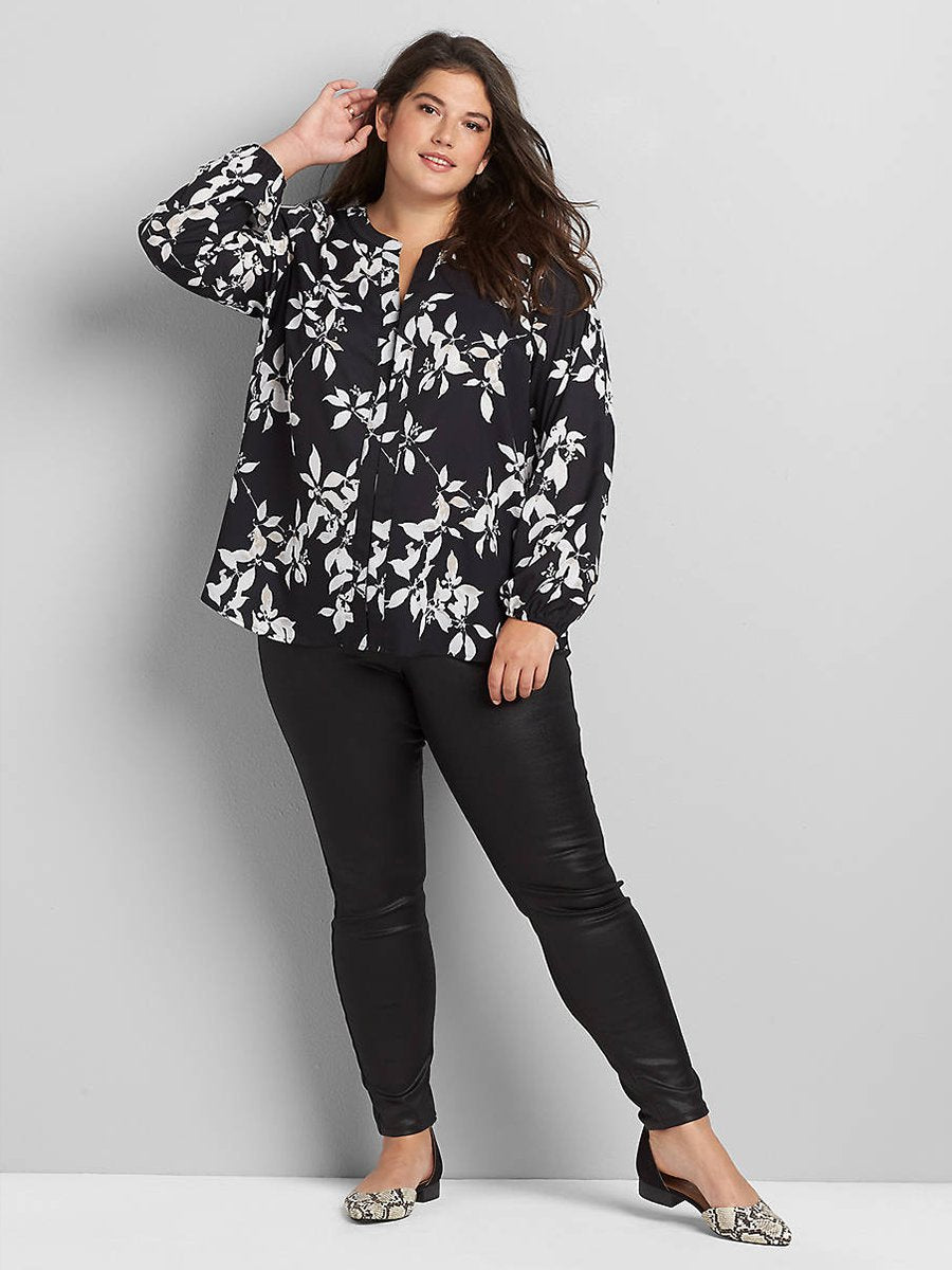 Floral Printed V-neck Blouse