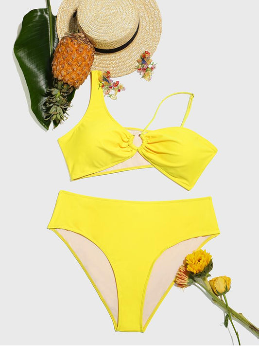 Irregular Neckline Tankini