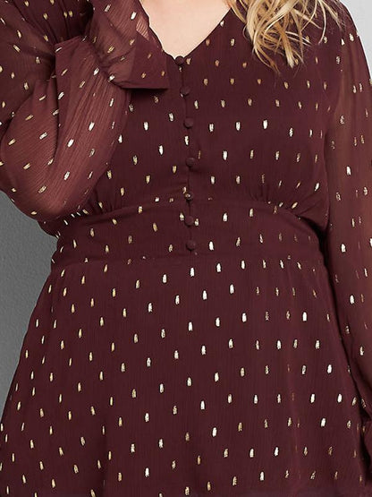 Gold Leaf Chiffon Blouse