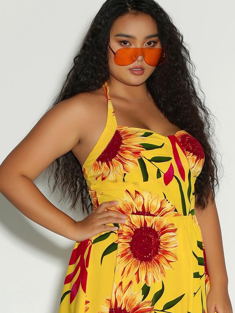 Floral Knotted Back Dress