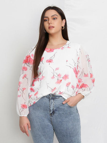 Floral Swiss Dot Blouse