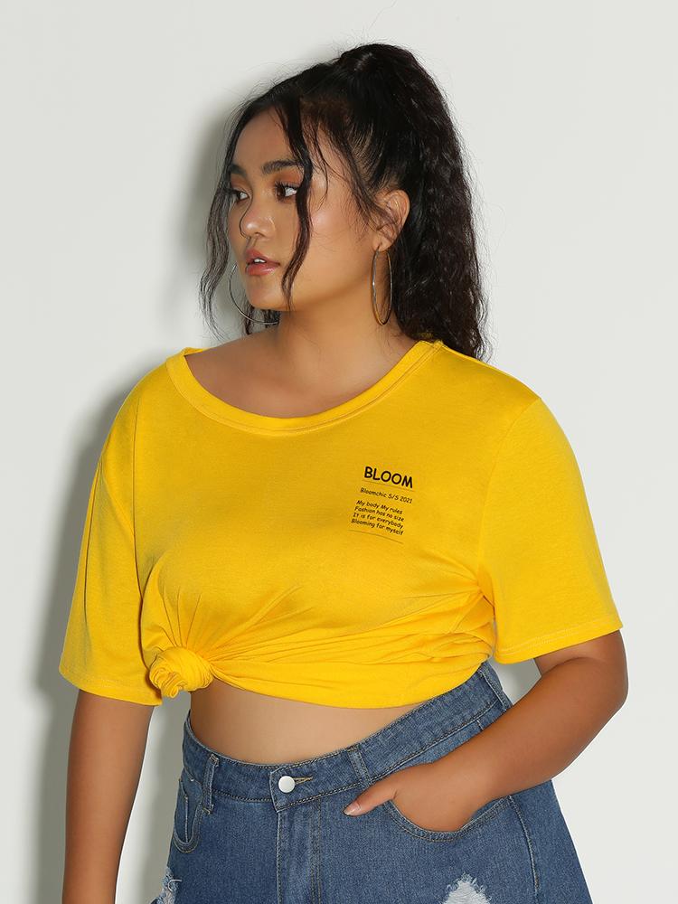 Bloom Letter Slogan T-Shirt