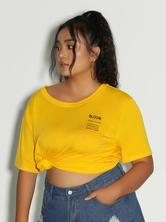 Bloom Letter Slogan T-Shirt