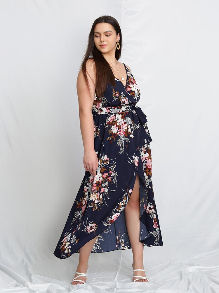 Floral Wrap Cami Dress