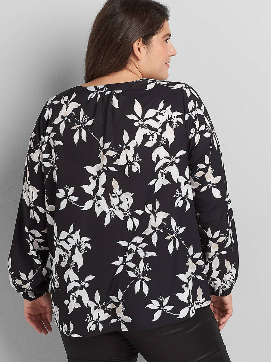 Floral Printed V-neck Blouse