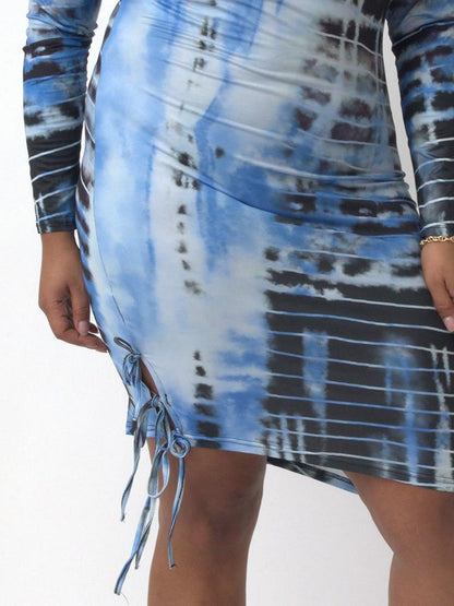 Tie Dye Knotted Bodycon Dress