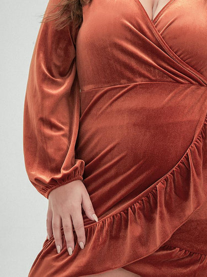 Solid Ruffled Hem Dress