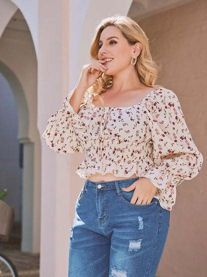 Ditsy Printed Crop Top