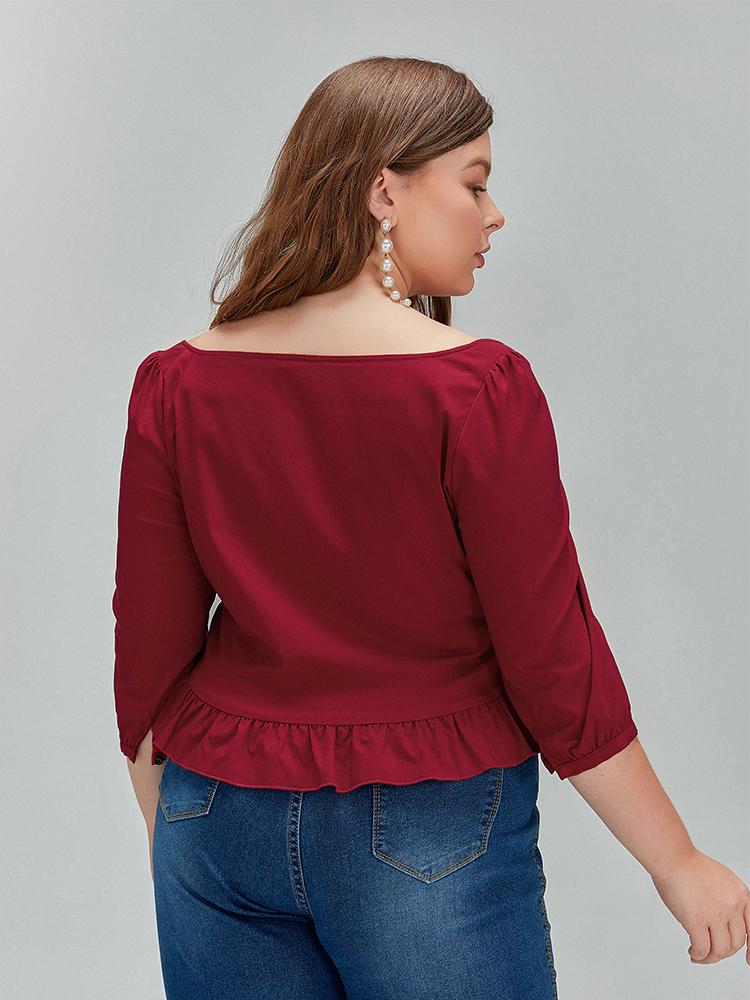 Ruffled Puff Sleeve Crop Top
