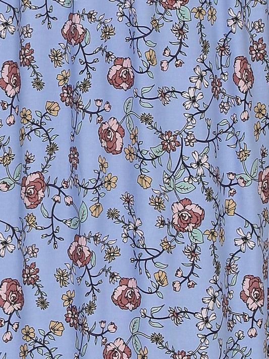 Floral Fringe Trim Dress