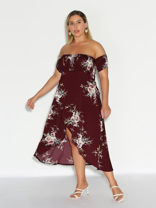 Off Shoulder Floral Dress