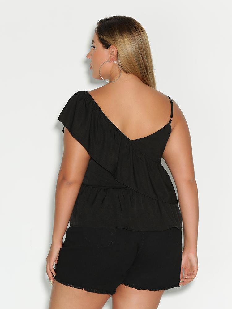 Cold Shoulder Ruffle Top