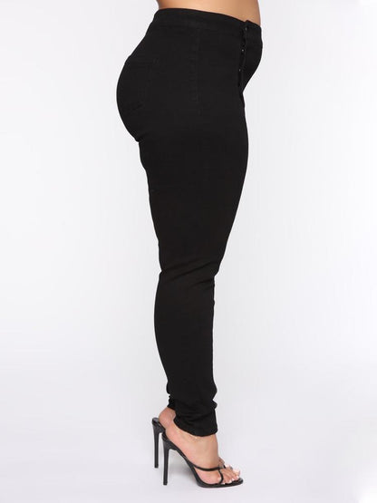 Button Detail Slim Fit Pants