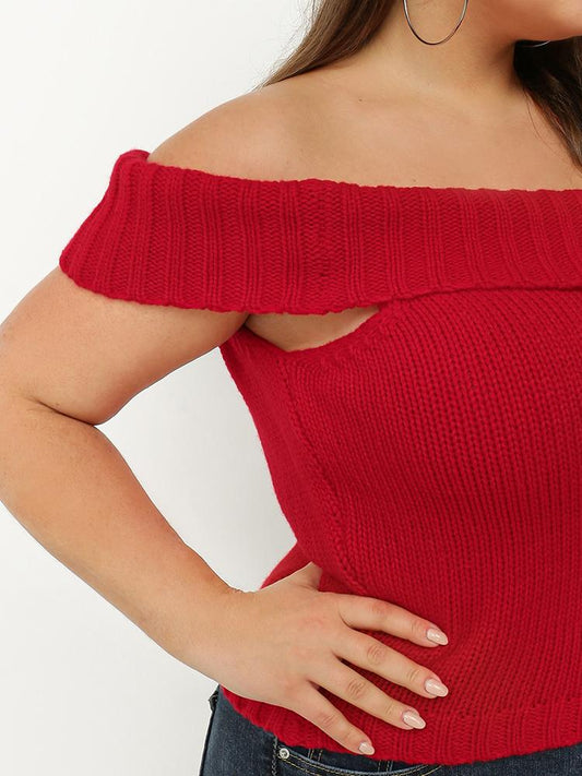 Off Shoulder Knitted Top