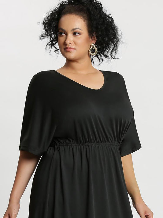 Ruched Dolman Sleeve Dress