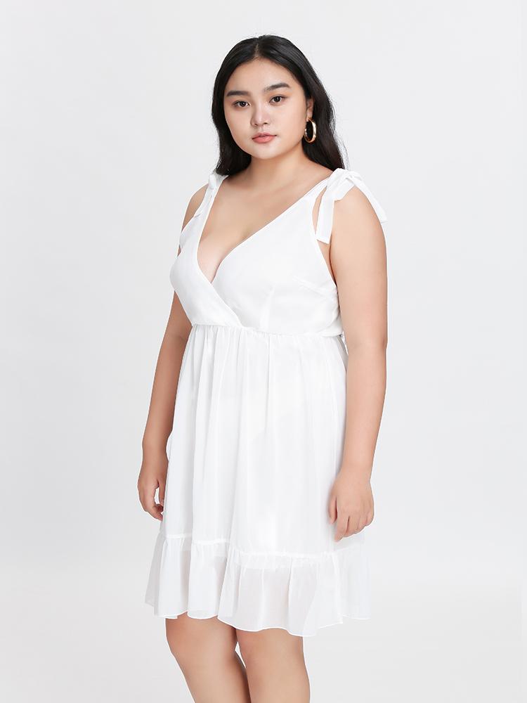 Surplice Neck Backless Dress