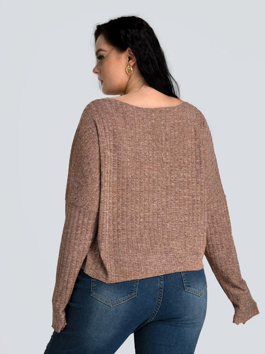 Irregular Hem Drop Shoulder Knit Top
