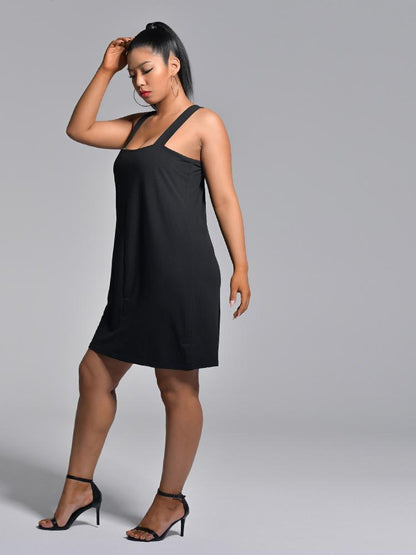 Backless Solid Color Dress