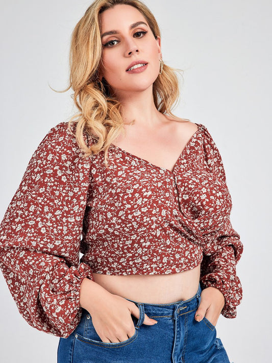 Ditsy Printed Crop Top